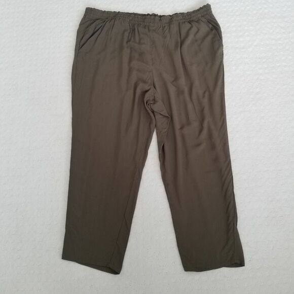 Divided H&M Pants Size 3XL High-Rise Pull-On Green Tapered Pockets Viscose New - Picture 2 of 8